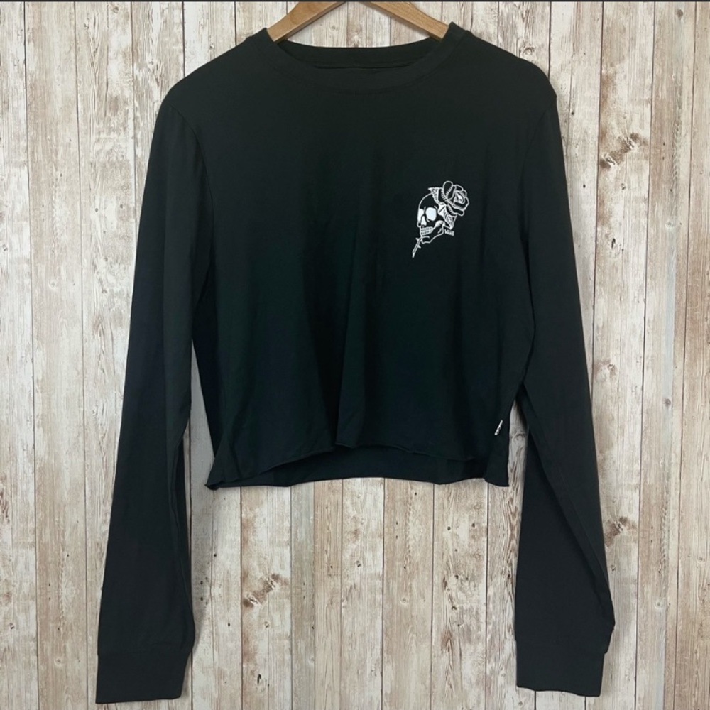 Vans Jessler Long Sleeve Crop Top Sz XL